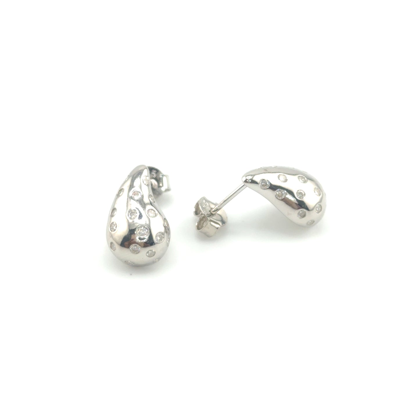 Aretes (gota) de Moissanita en Plata