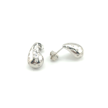 Aretes (gota) de Moissanita en Plata