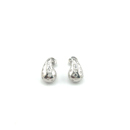 Aretes (gota) de Moissanita en Plata