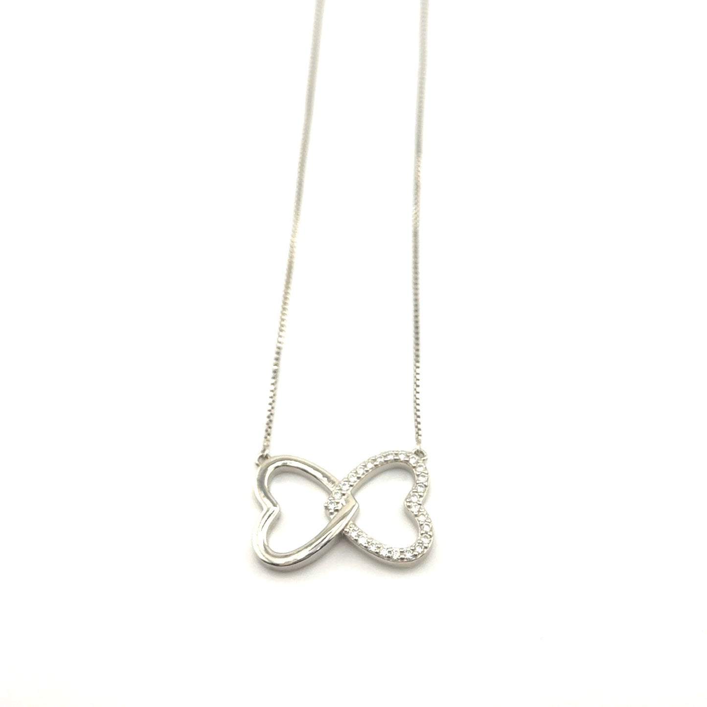 Collar (corazon) con Moissanita en Plata