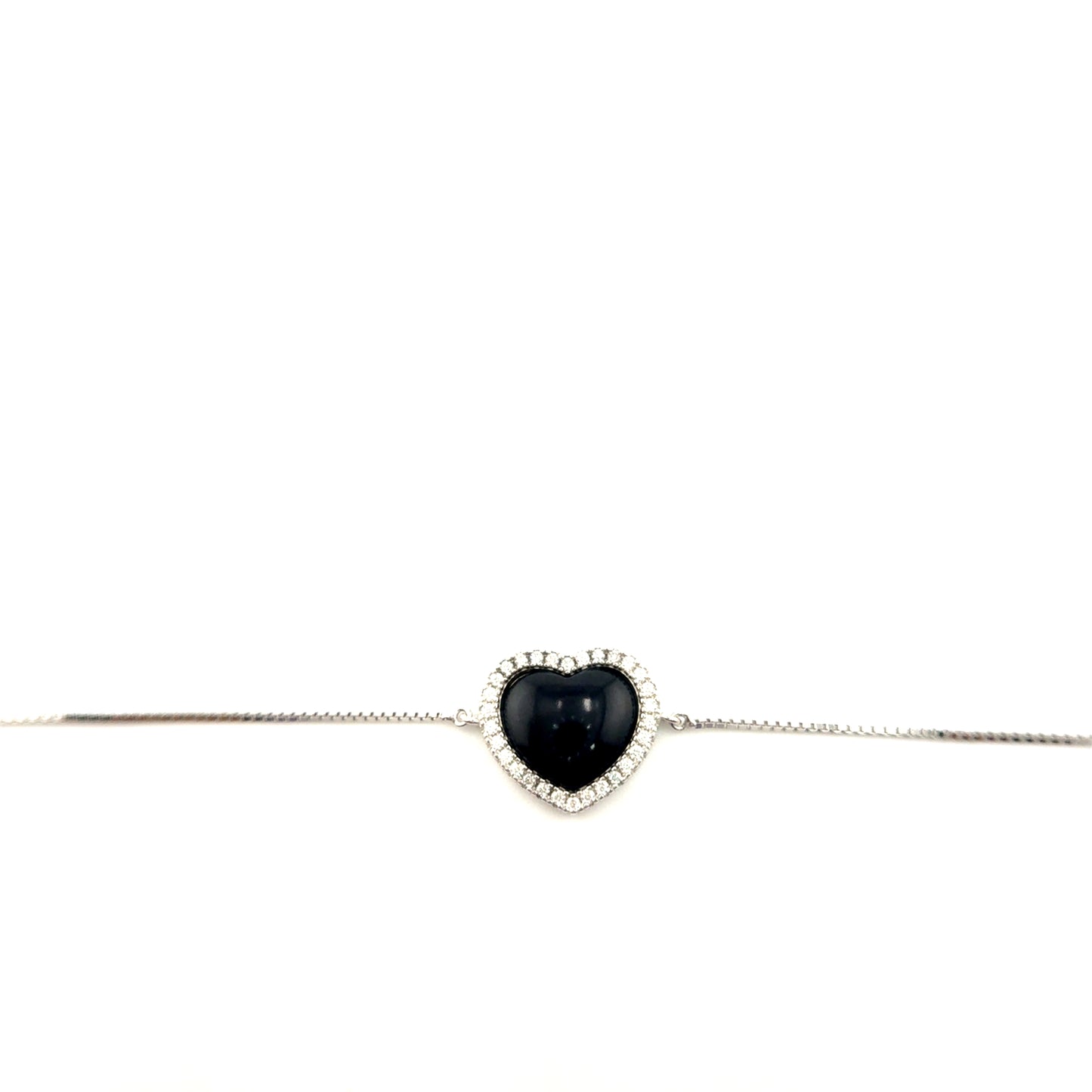 Pulsera (corazon) con Moissanita en Plata