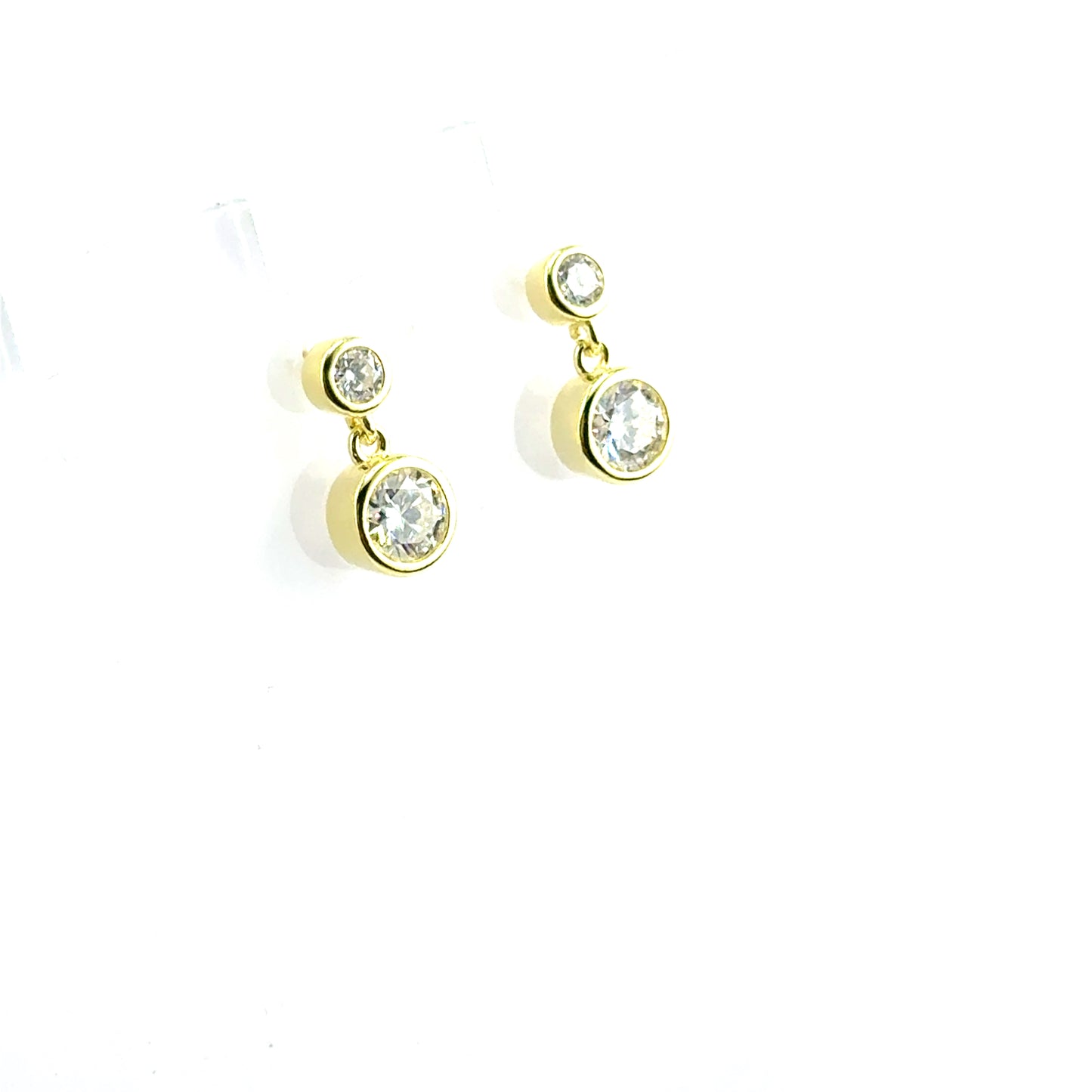 Aretes (doble bisel) de Moissanita en Plata