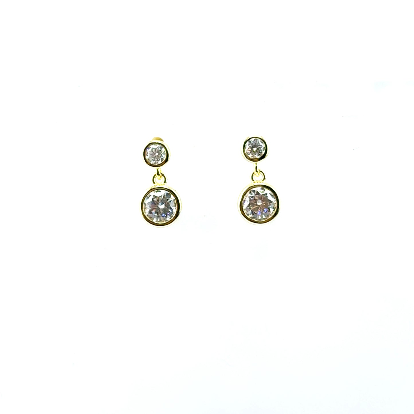 Aretes (doble bisel) de Moissanita en Plata