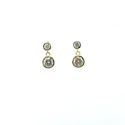 Aretes (doble bisel) de Moissanita en Plata