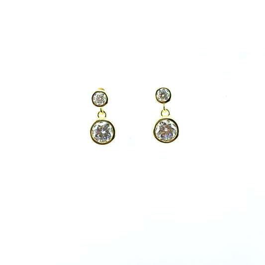 Aretes (doble bisel) de Moissanita en Plata
