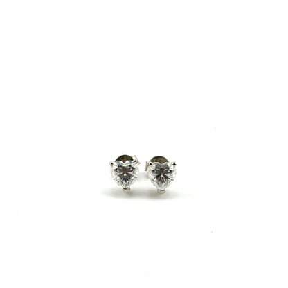 Aretes Moissanita (corazon) en Plata