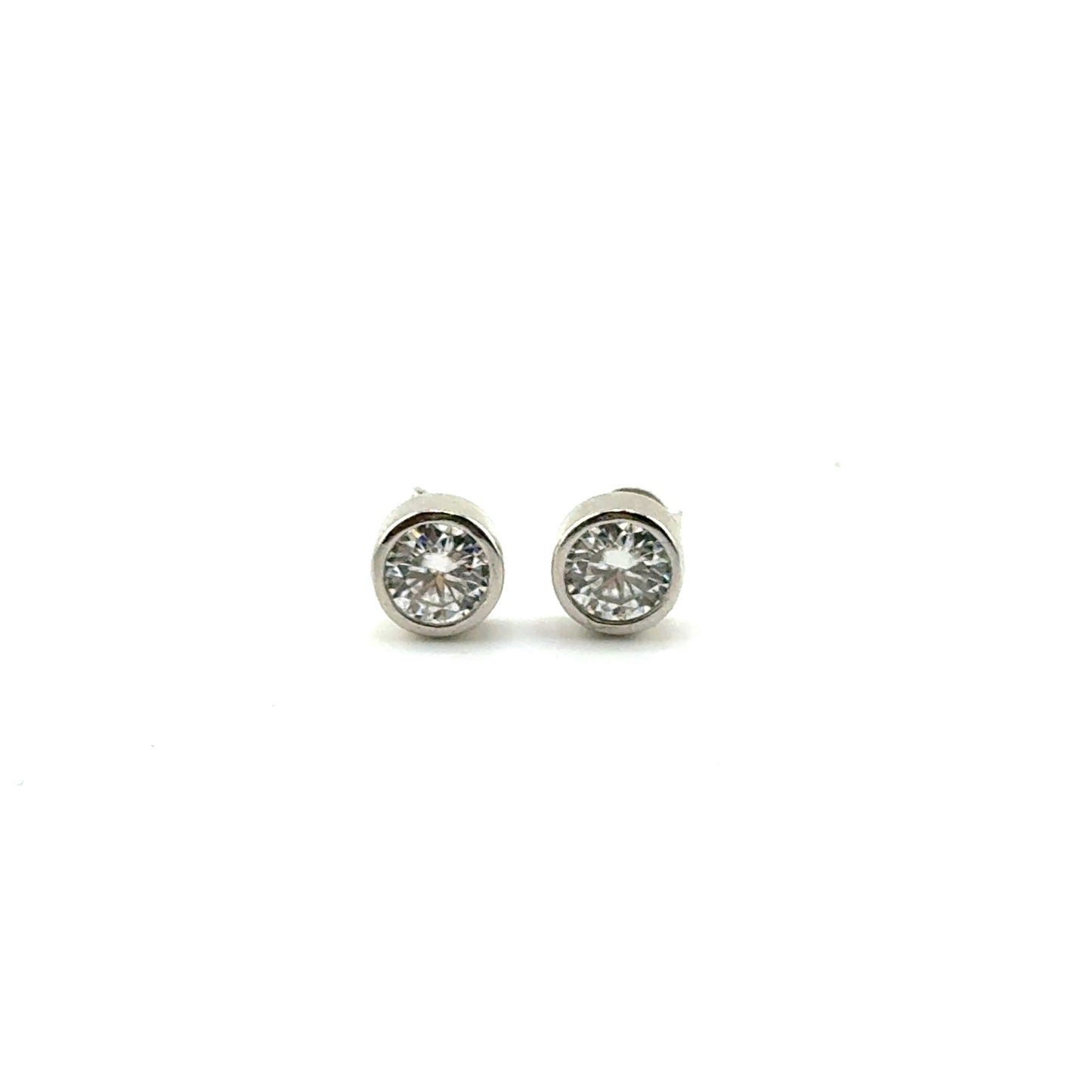 Aretes Moissanita (bisel) en Plata