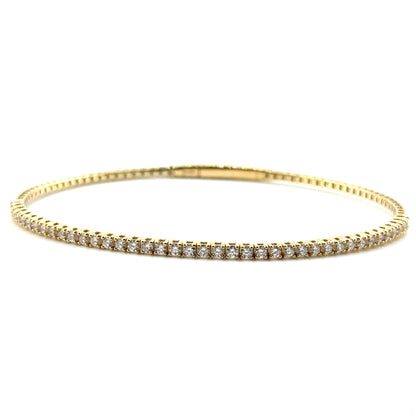 Caña Flexible con Diamantes Laboratorio en Oro 14K