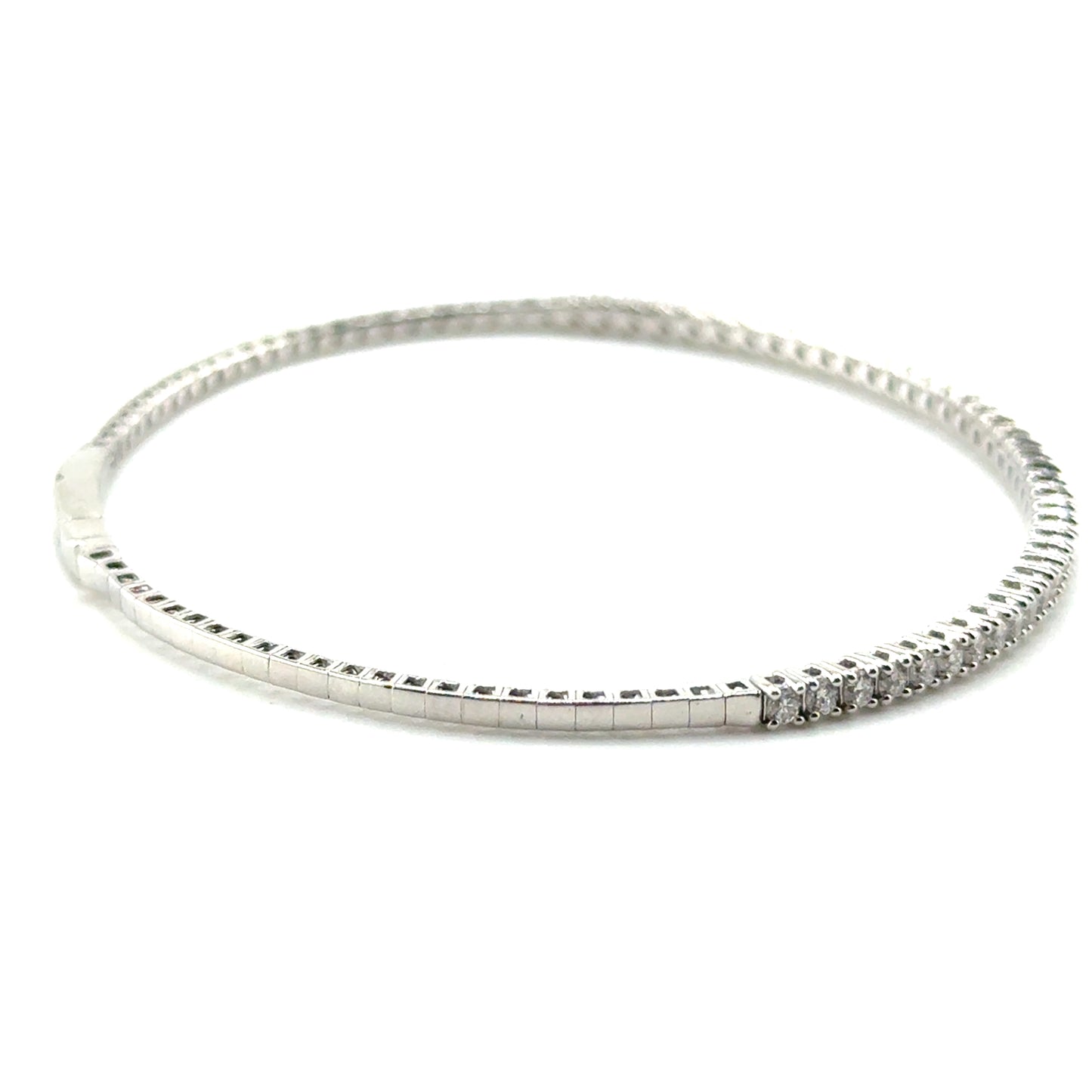 Caña Flexible con Diamantes Laboratorio en Plata