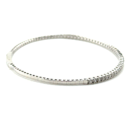 Caña Flexible con Diamantes Laboratorio en Plata