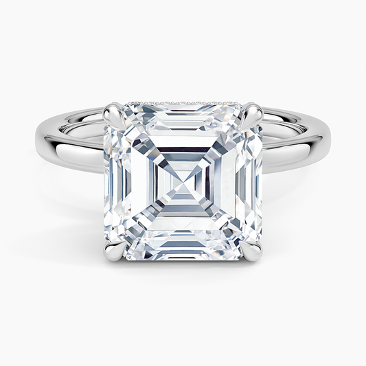 Anillo de Diamante Laboratorio (corte ascher) en Oro Blanco 18kt