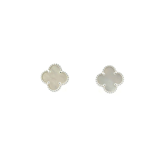 Aretes Trébol (Madre de Perla) en Plata