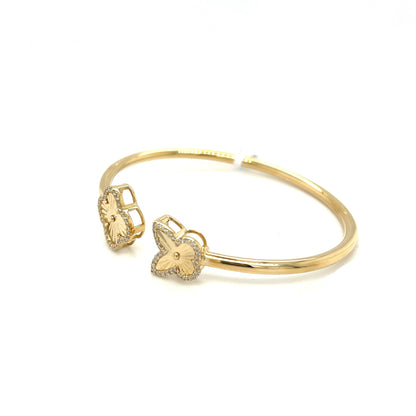 Caña de Mariposa y Trebol en Oro 14K