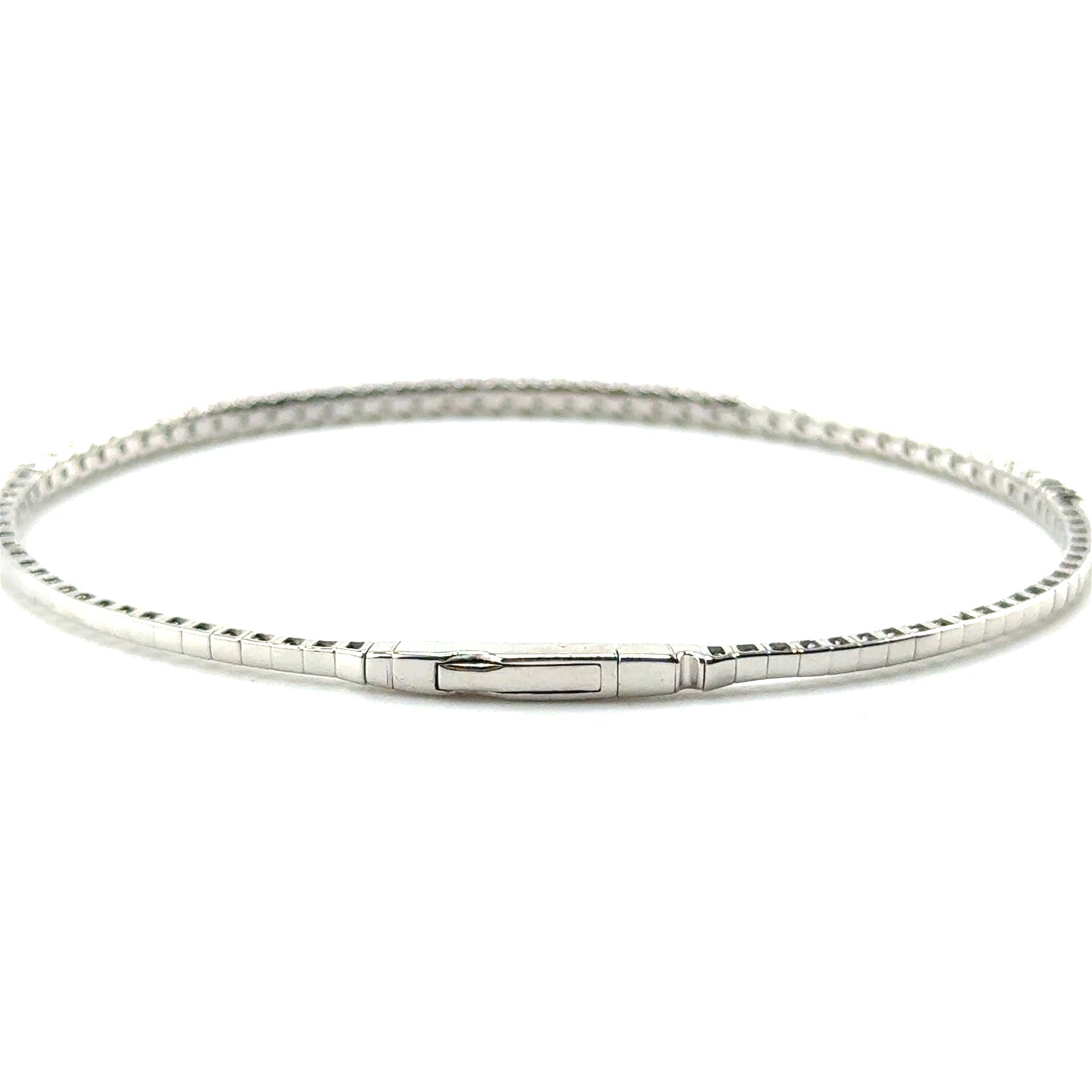 Caña Flexible con Diamantes Laboratorio en Plata