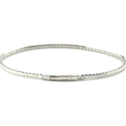 Caña Flexible con Diamantes Laboratorio en Plata