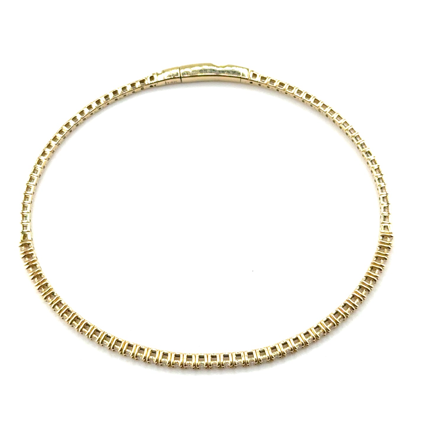 Caña Flexible con Diamantes Laboratorio en Oro 14K