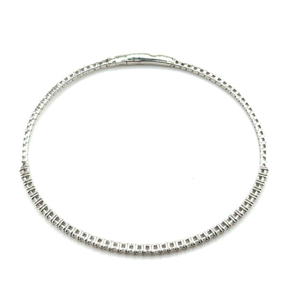 Caña Flexible con Diamantes Laboratorio en Plata