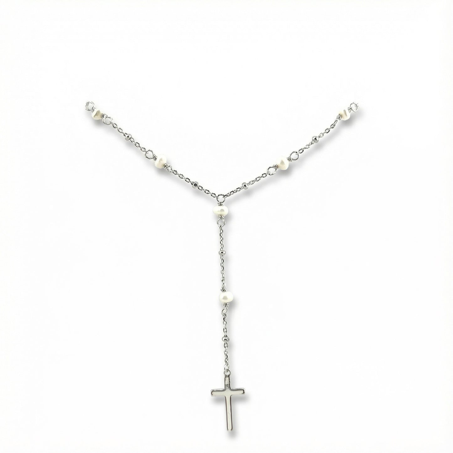Rosario con Perlas en Plata