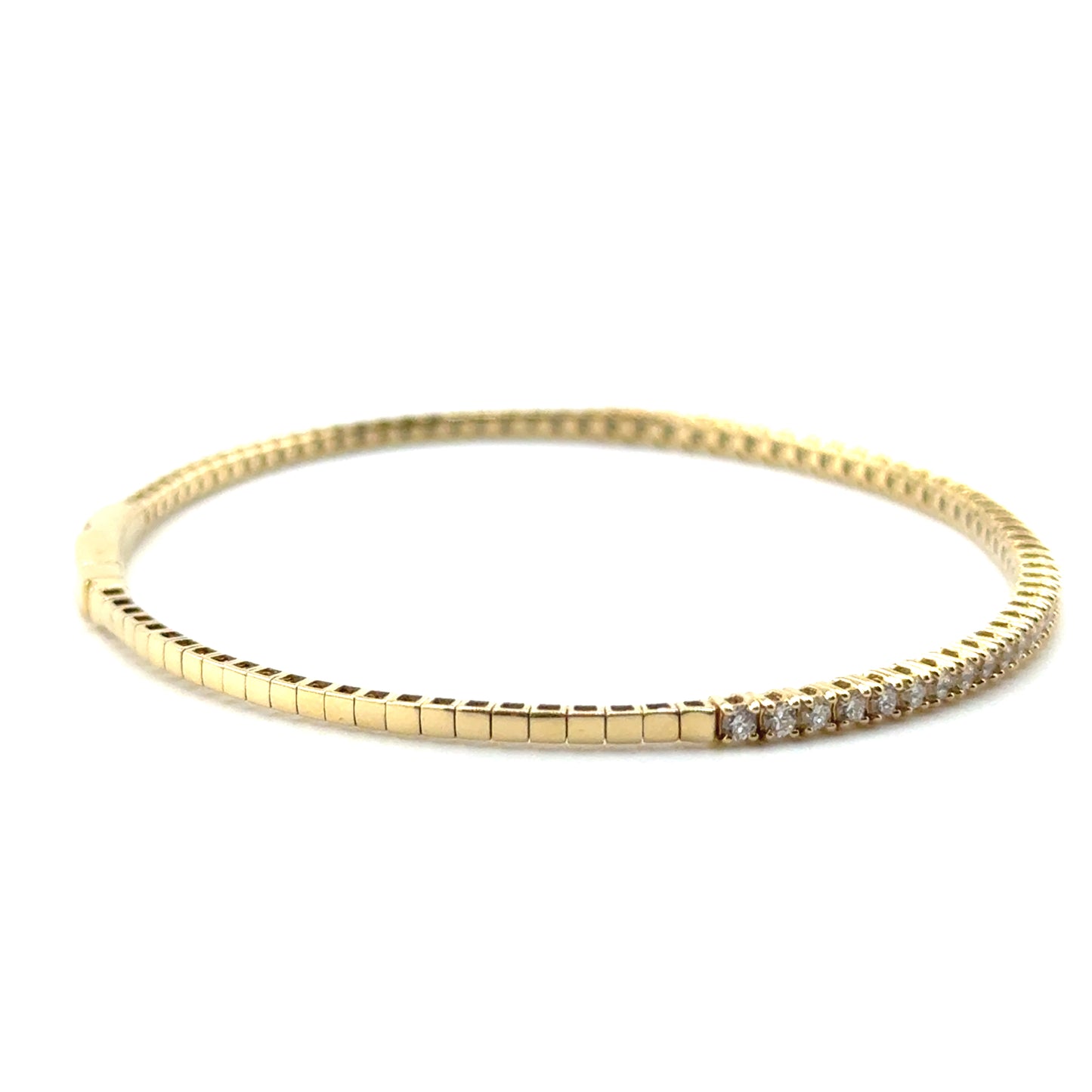 Caña Flexible con Diamantes Laboratorio en Oro 14K