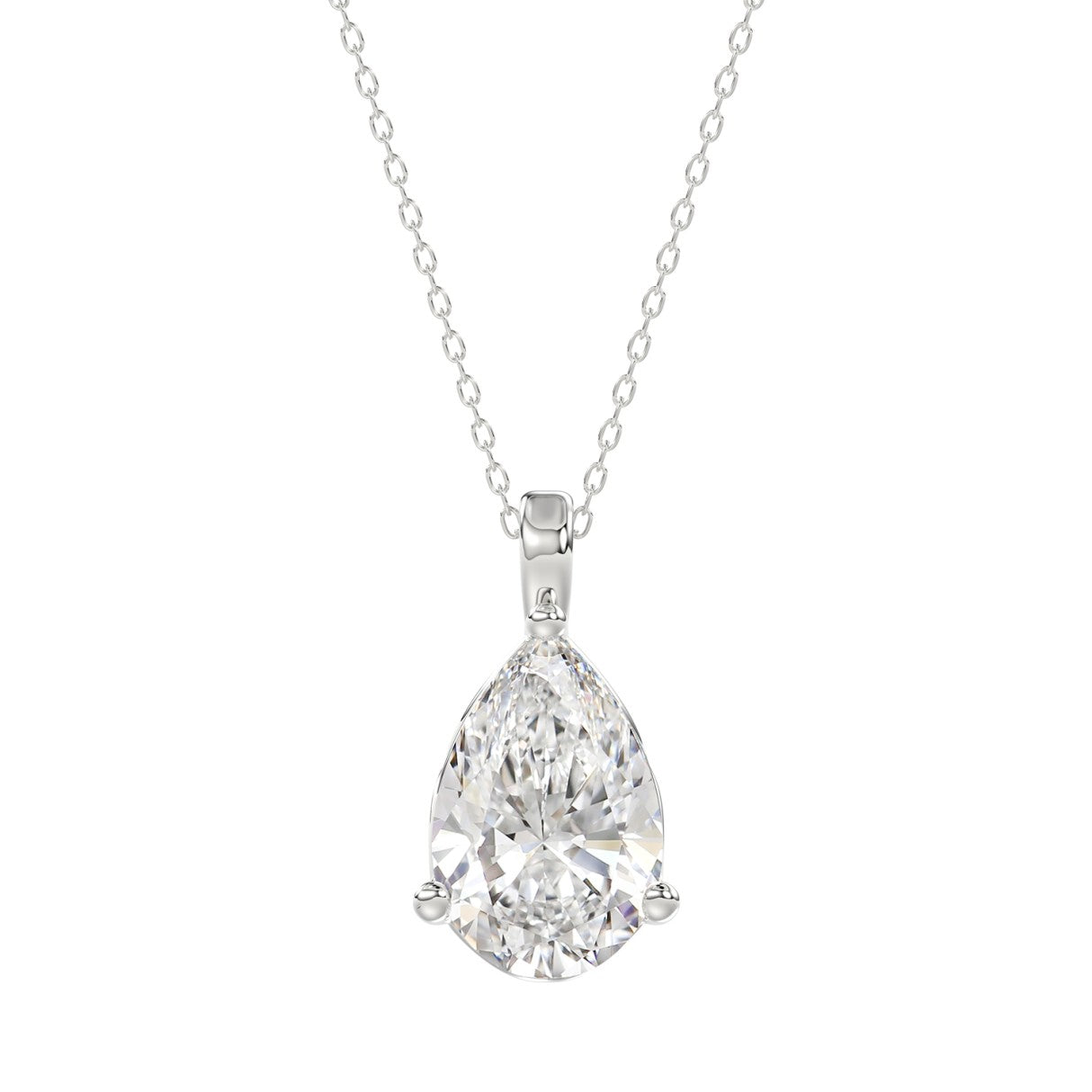 Collar de Diamantes Laboratorio (Gota) en Oro 14K