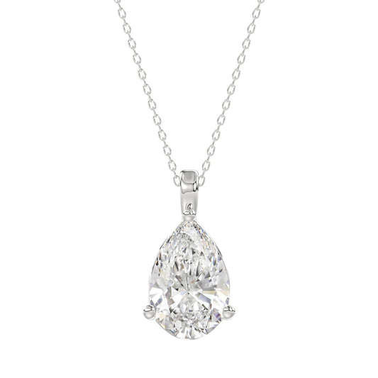 Collar de Diamantes Laboratorio (Gota) en Oro 14K