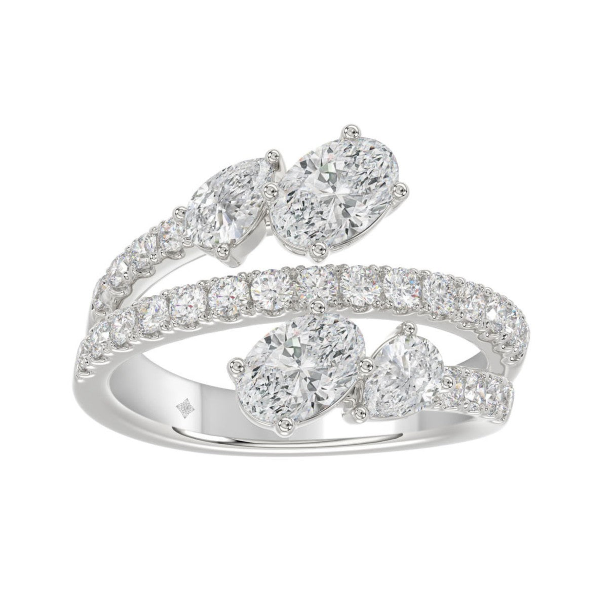 Anillo de Diamantes Laboratorio en Oro 14K