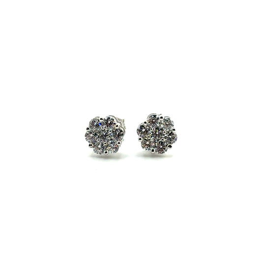 Aretes en Plata con Diamantes Laboratorios