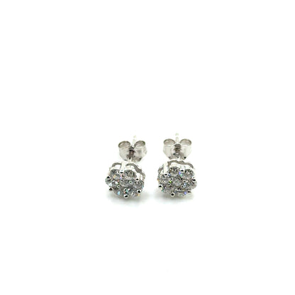 Aretes en Plata con Diamantes Laboratorios