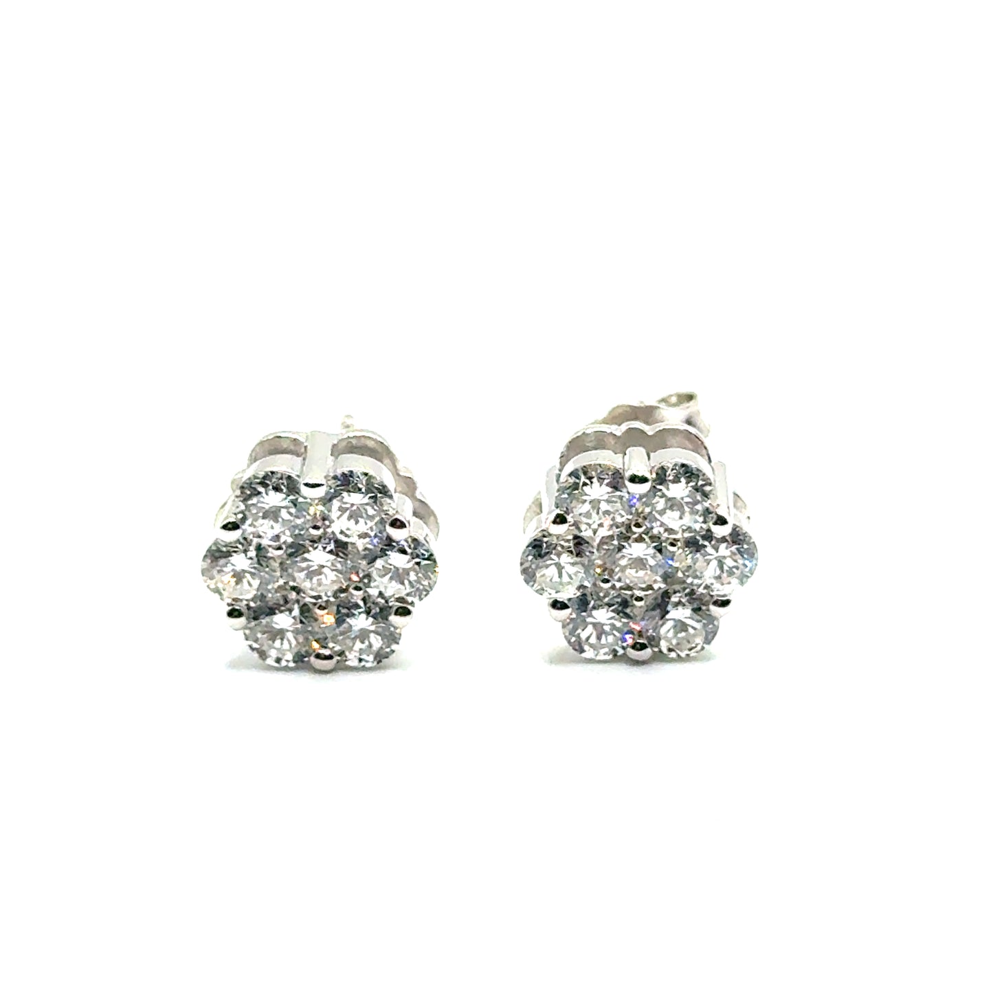 Aretes en Plata con Diamantes Laboratorios