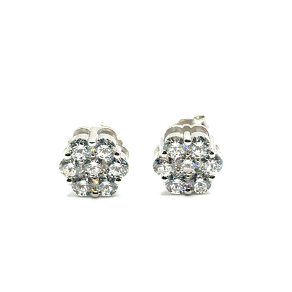 Aretes en Plata con Diamantes Laboratorios