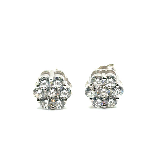 Aretes en Plata con Diamantes Laboratorios