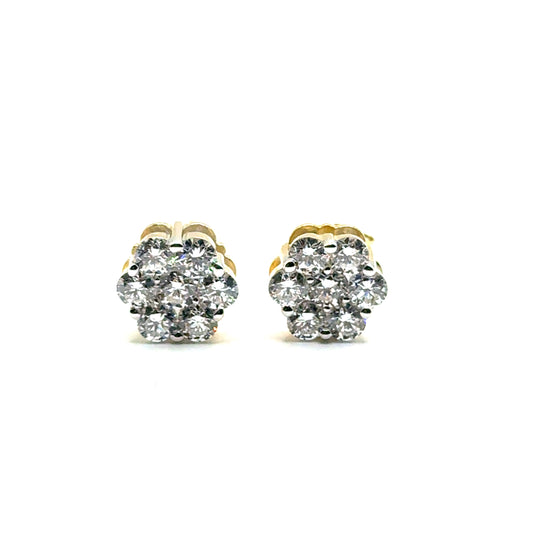 Aretes en Plata con Diamantes Laboratorios