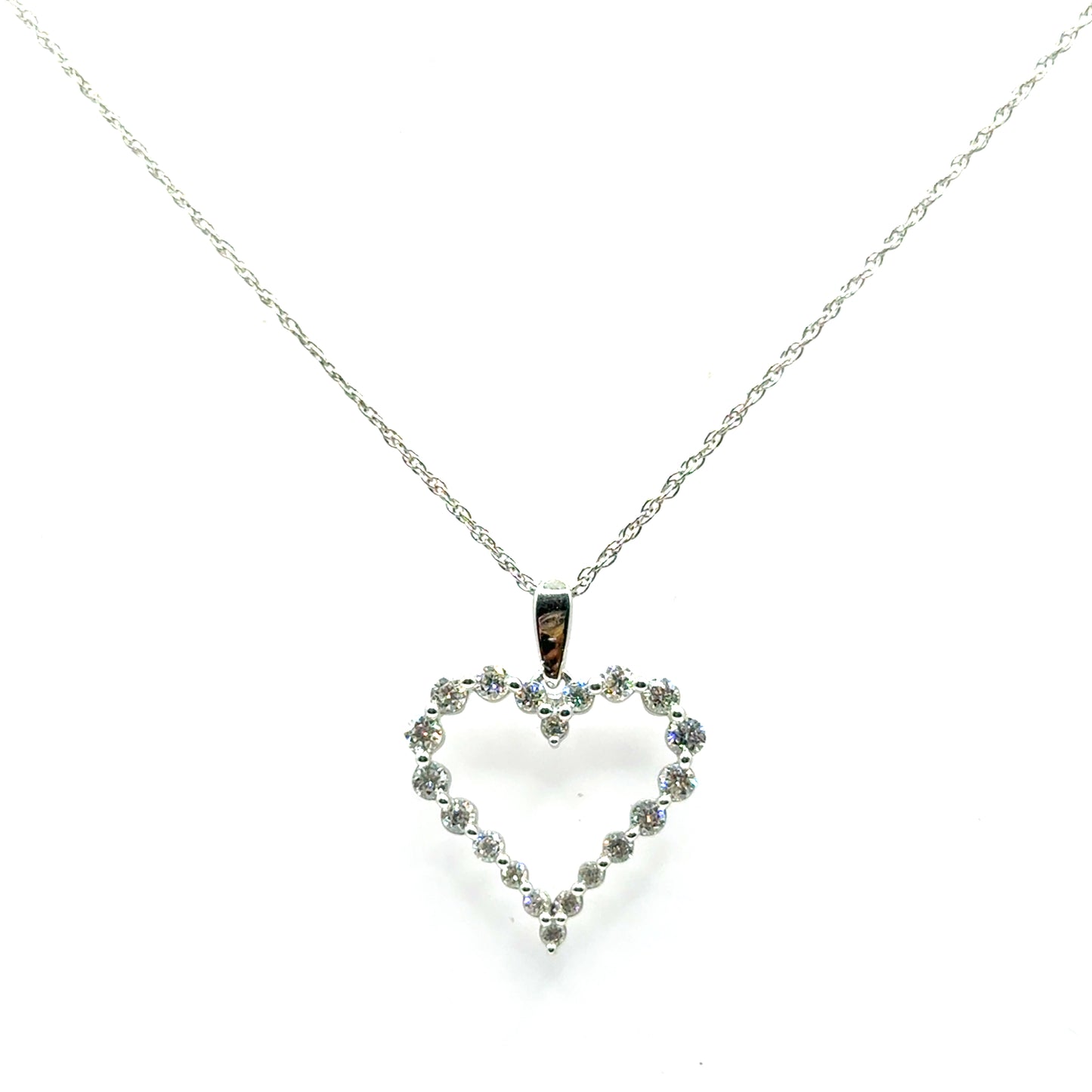 Collar (corazon) de Diamantes Laboratorio en Plata 925