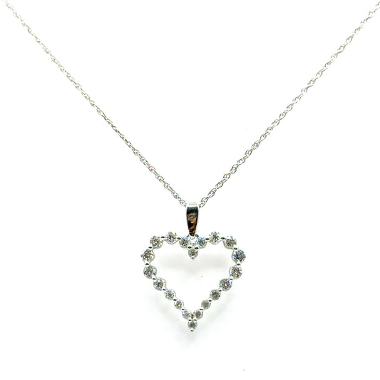 Collar (corazon) de Diamantes Laboratorio en Plata 925