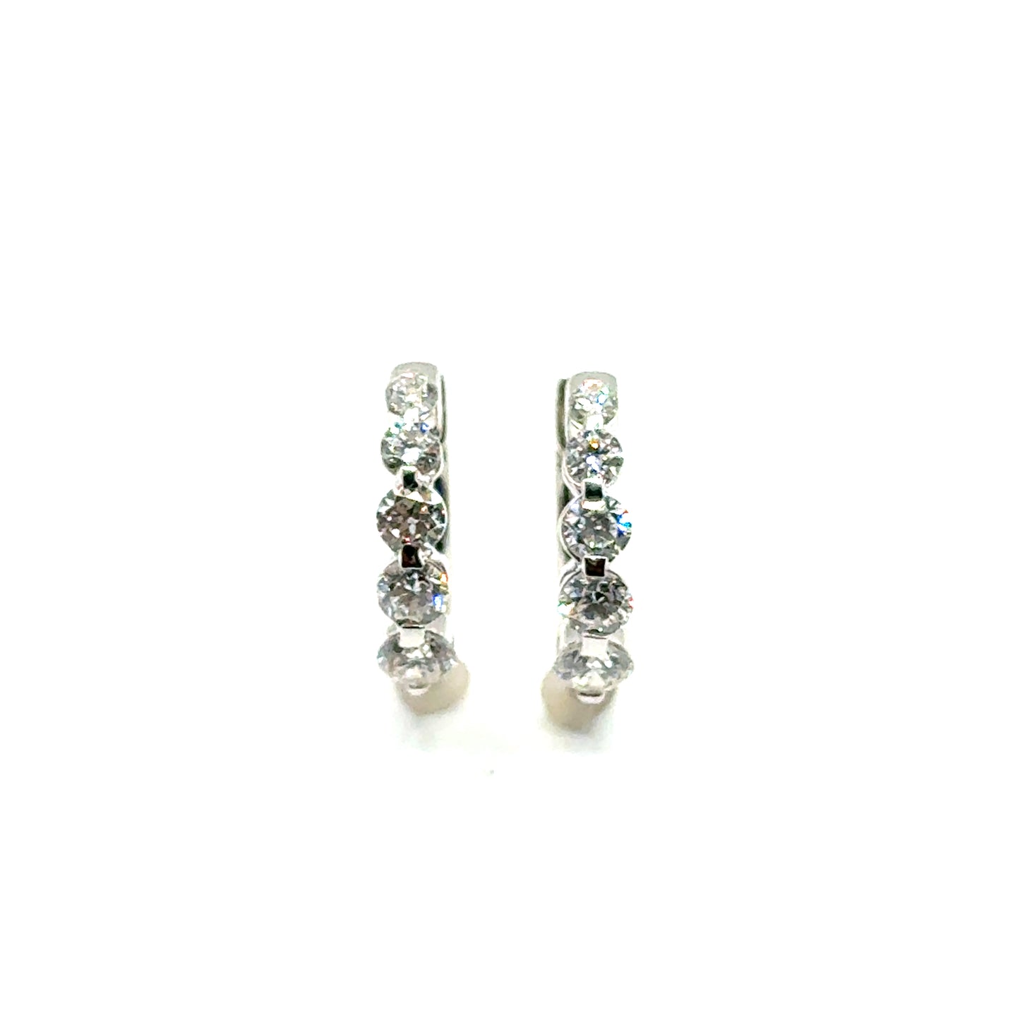 Huggies de Diamantes Laboratorios en Plata 925