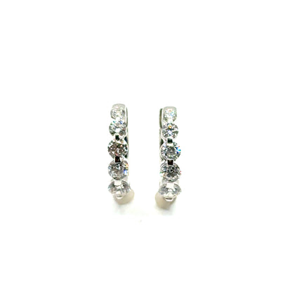 Huggies de Diamantes Laboratorios en Plata 925