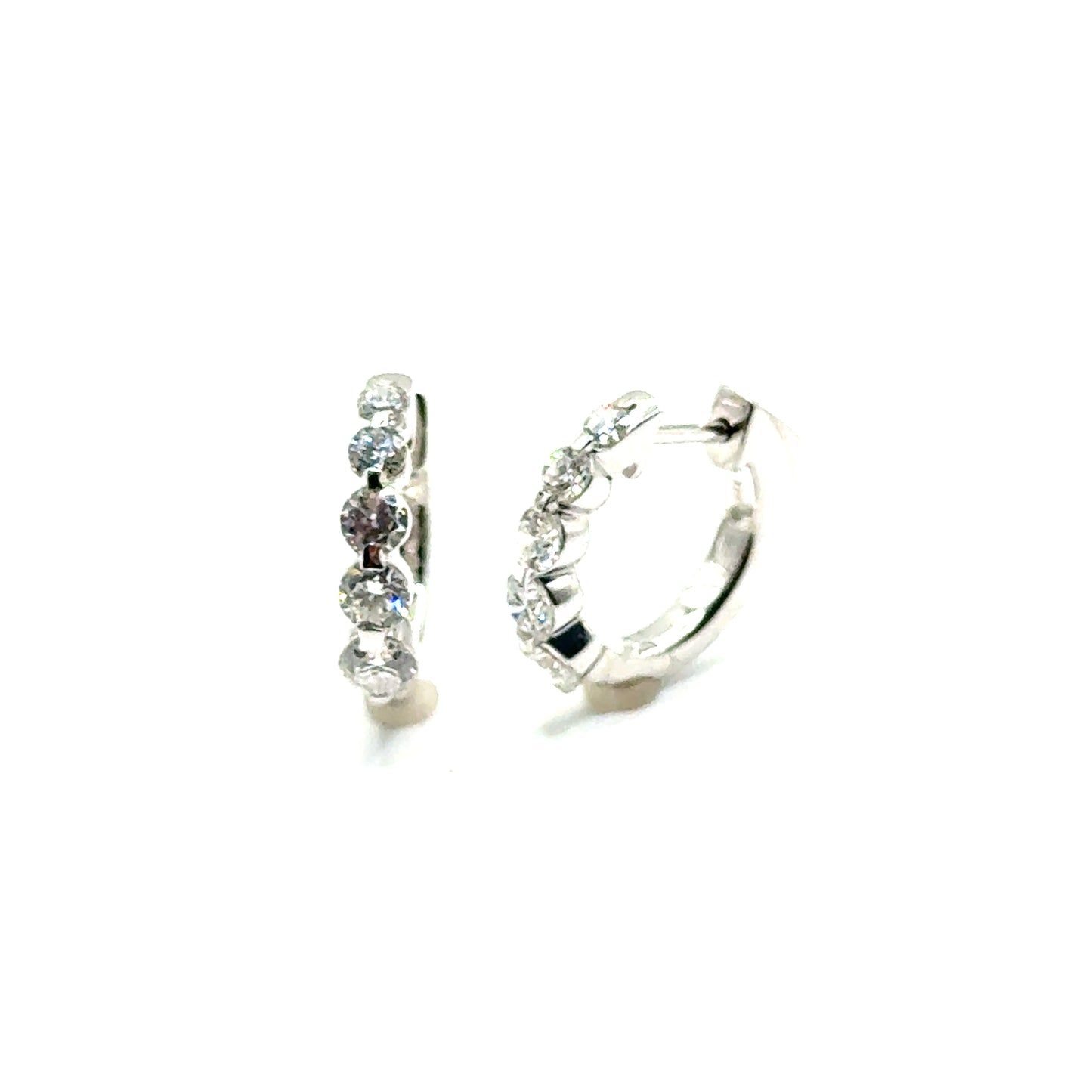 Huggies de Diamantes Laboratorios en Plata 925