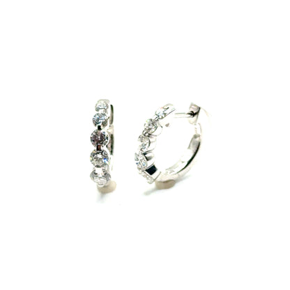 Huggies de Diamantes Laboratorios en Plata 925