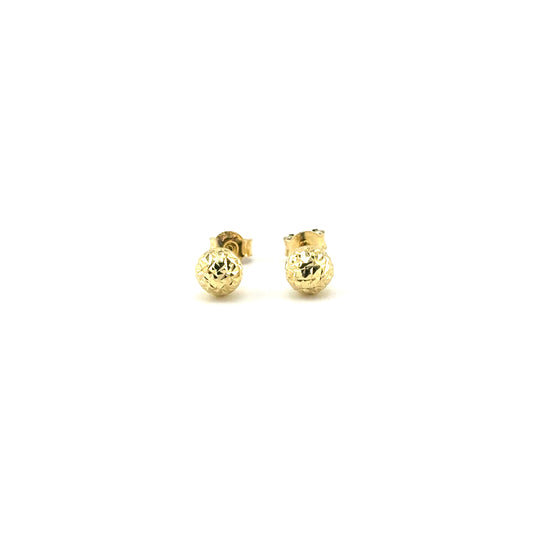 Aretes Bolitas 4mm (diamantados) en Oro