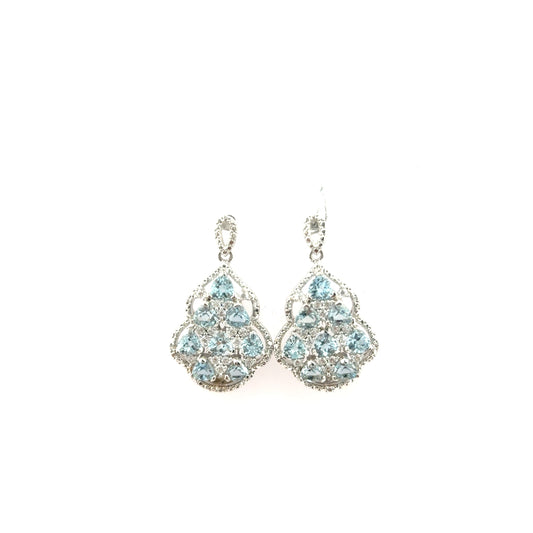 Aretes Aguamarina en Plata