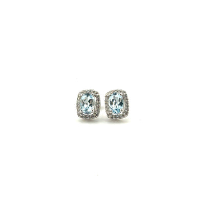 Aretes Aguamarina en Plata