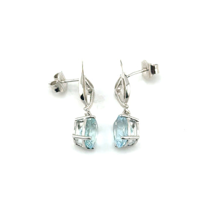 Aretes Aguamarina en Plata