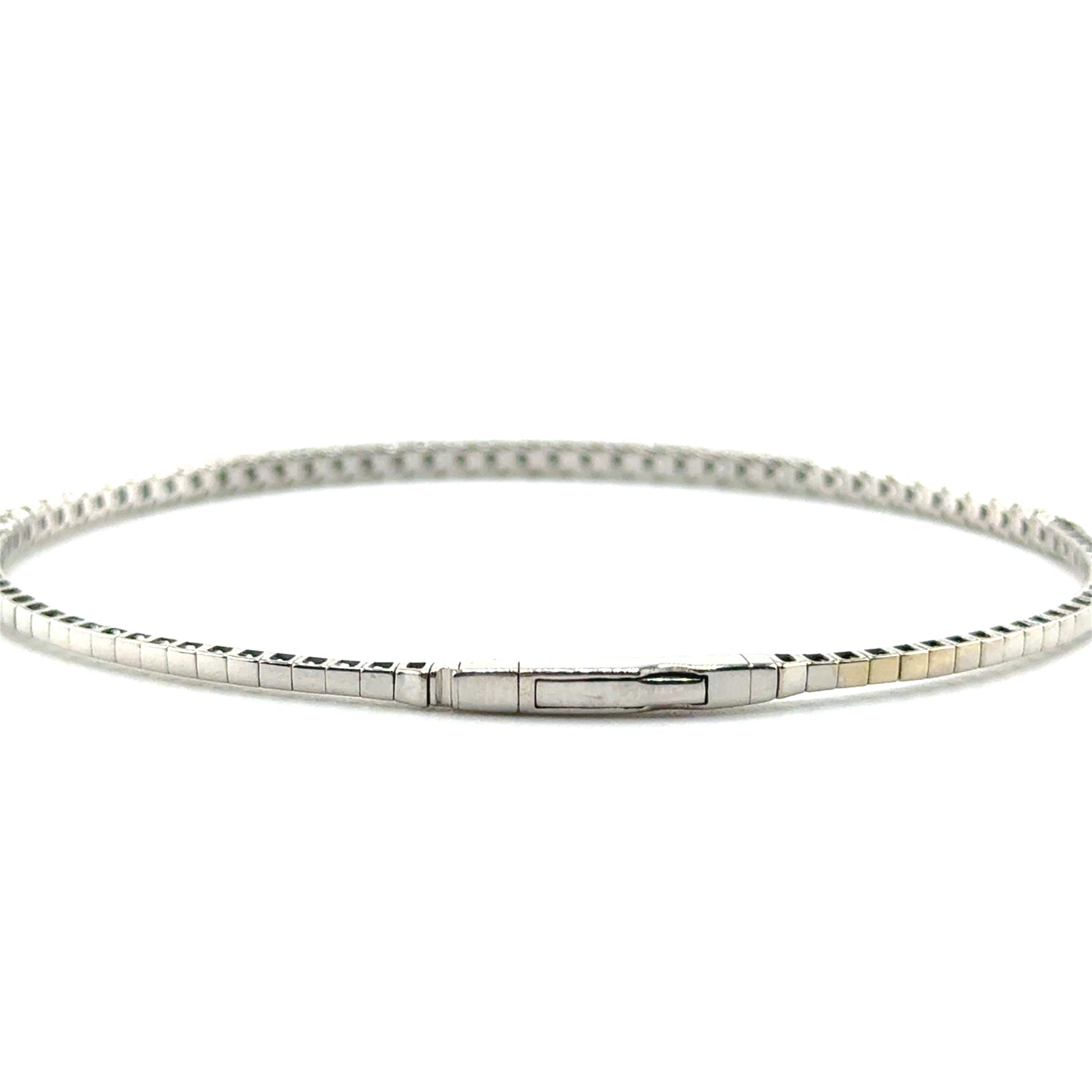 Caña Flexible con Diamantes Laboratorio (azul) en Oro 14K