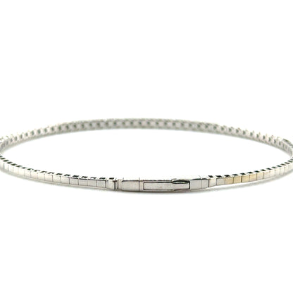 Caña Flexible con Diamantes Laboratorio (azul) en Oro 14K