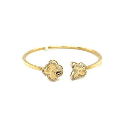 Caña de Mariposa y Trebol en Oro 14K