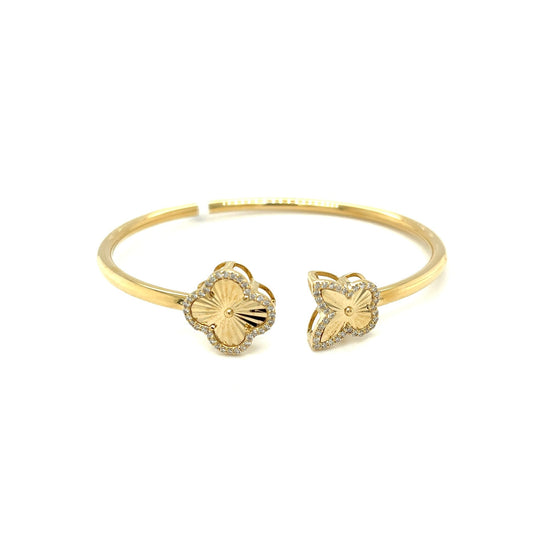Caña de Mariposa y Trebol en Oro 14K