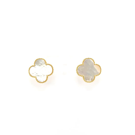 Aretes Trébol (Madre de Perla) en Plata