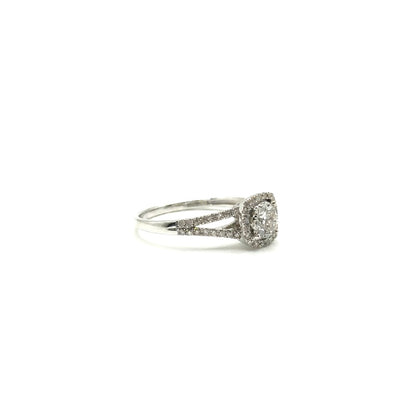 Anillo de Diamantes en Oro Blanco 14K (0.50ct)