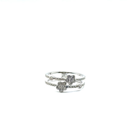 Anillo de Diamantes en Oro Blanco 14K (0.50ct)
