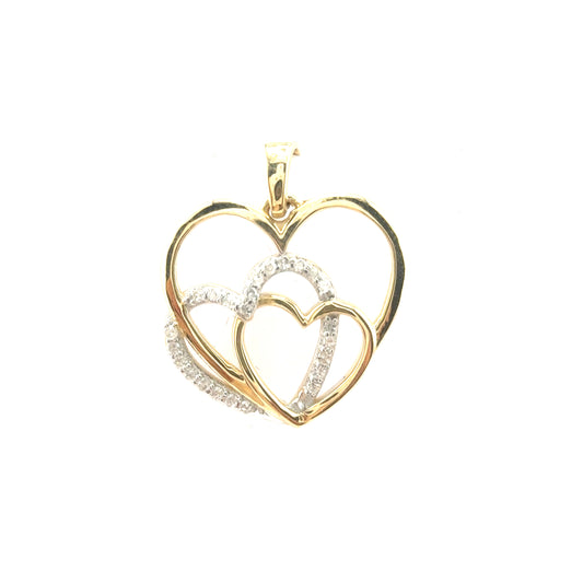 Gold Heart Pendant with Diamonds